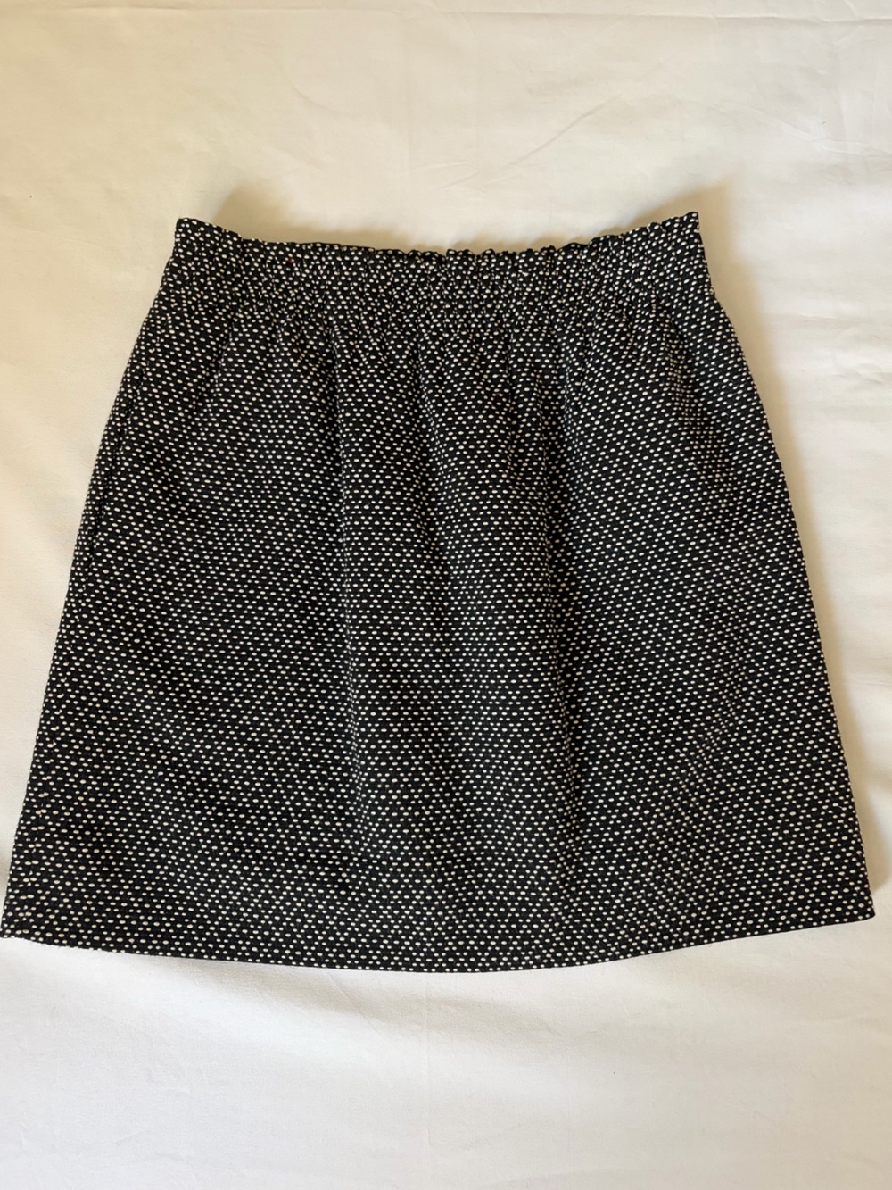 J. Crew Black White A-Line Skirt Size 4 Pull On Elastic Waist Office Work EUC
